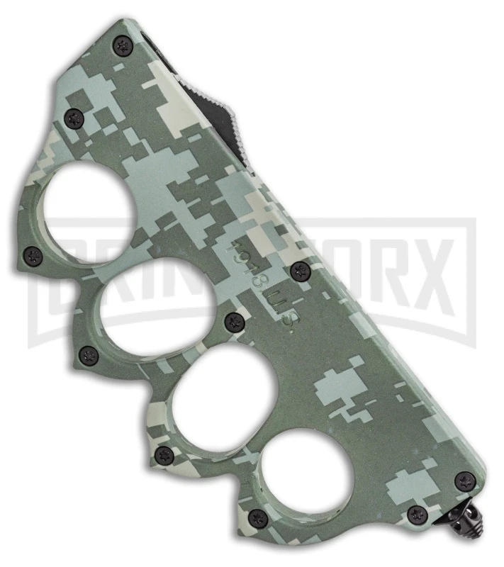 Atomic 1918 Green Digital Camo OTF Automatic Knuckle Knife - Dagger Two-Tone 4 Atomic 1918 Green Digital Camo OTF Automatic Knuckle Knife - Dagger Two-Tone - Image 2