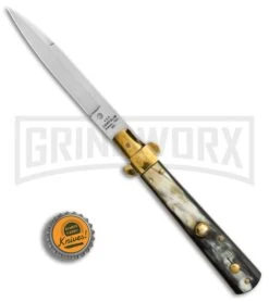 AGA Campolin 10" Brass/Dark Horn Italian Frosolone Automatic Knife - Bayonet 9 AGA Campolin 10" Brass/Dark Horn Italian Frosolone Automatic Knife - Bayonet -Grindworx AGA Campolin 10in Brass Dark Horn Italian Frosolone Bayonet BP 29647 er bottlecap large