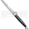 A.G.A. Campolin 16" Sim Horn Sicilian Ring Pull Automatic Knife - Satin Plain 2 A.G.A. Campolin 16" Sim Horn Sicilian Ring Pull Automatic Knife - Satin Plain -Grindworx AGA Campolin 16in Sicilan Ring Pull Sim Horn BHQ 71213 jr large