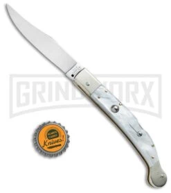 AGA Campolin Sahara Pearlex Italian Stiletto Automatic Knife - Mirror Plain 9 AGA Campolin Sahara Pearlex Italian Stiletto Automatic Knife - Mirror Plain -Grindworx AGA Campolin 9in Sahara Italian Stiletto LB Pearlex Mirror BHQ 74049 jr bottlecap large