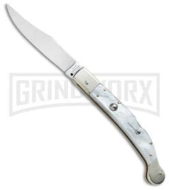 AGA Campolin Sahara Pearlex Italian Stiletto Automatic Knife - Mirror Plain