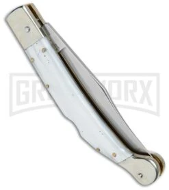 AGA Campolin Sahara Pearlex Italian Stiletto Automatic Knife - Mirror Plain 8 AGA Campolin Sahara Pearlex Italian Stiletto Automatic Knife - Mirror Plain -Grindworx AGA Campolin 9in Sahara Italian Stiletto LB Pearlex Mirror BHQ 74049 jr side large