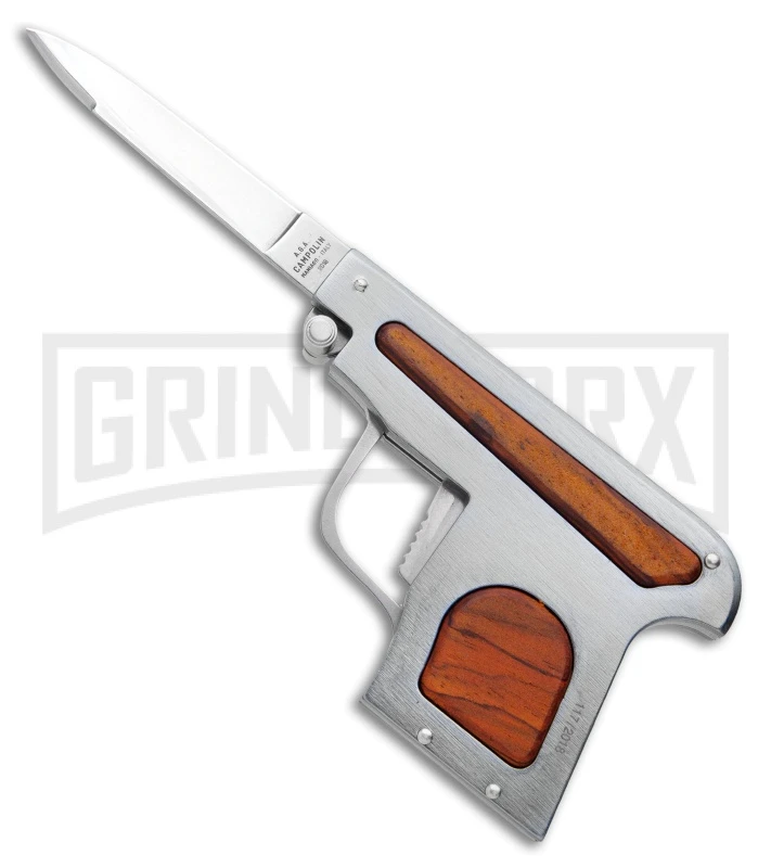 AGA Campolin Cocobolo Automatic Gun Knife - Satin Plain 3 AGA Campolin Cocobolo Automatic Gun Knife - Satin Plain
