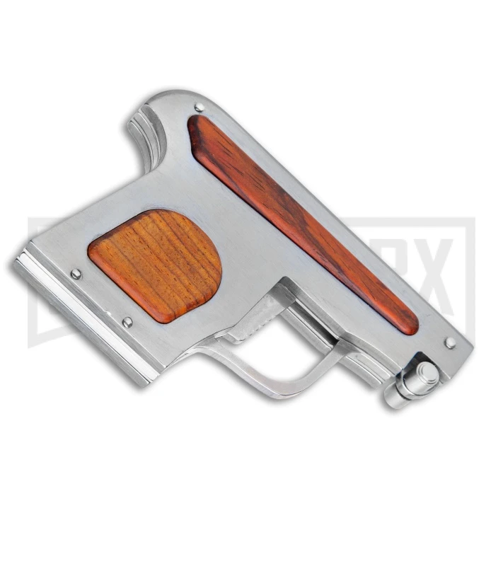 AGA Campolin Cocobolo Automatic Gun Knife - Satin Plain 5 AGA Campolin Cocobolo Automatic Gun Knife - Satin Plain - Image 3