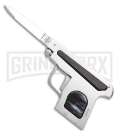 AGA Campolin Dark Horn Automatic Gun Knife - Satin Plain