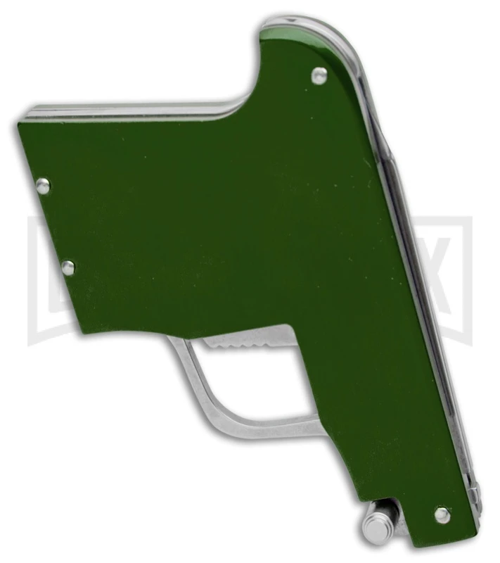 AGA Campolin Green Automatic Gun Knife - Satin Plain 5 AGA Campolin Green Automatic Gun Knife - Satin Plain - Image 3