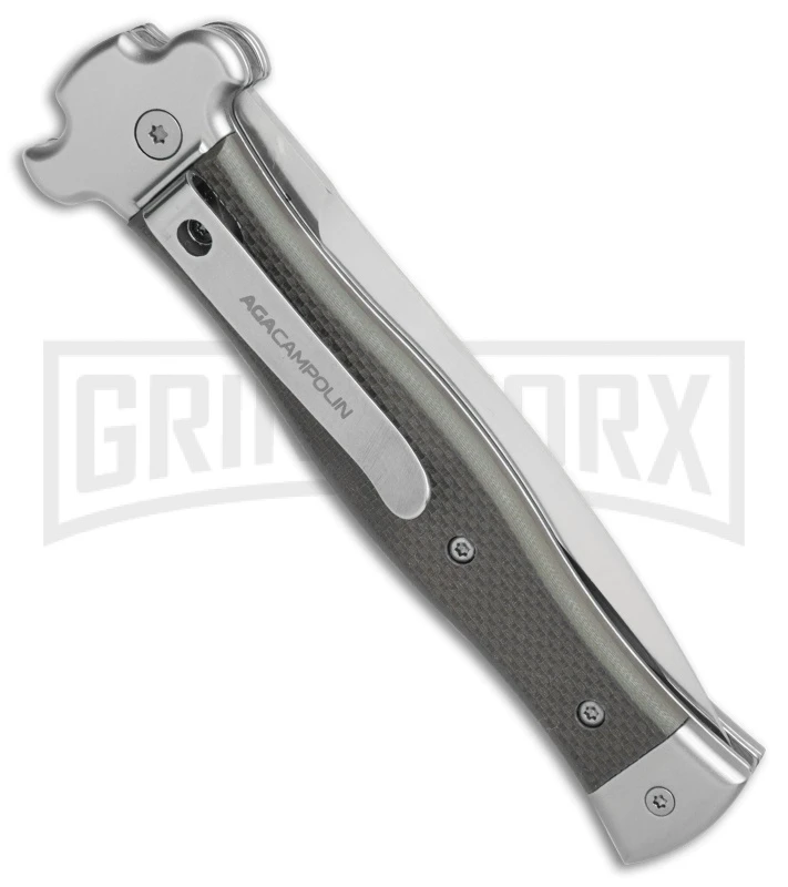 AGA Campolin Zero Green G-10 Leverlock Automatic Knife - Dagger Satin Plain 4 AGA Campolin Zero Green G-10 Leverlock Automatic Knife - Dagger Satin Plain - Image 2