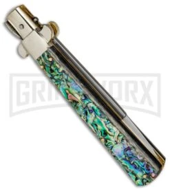 AGA Campolin 11" Frosolone Abalone Stiletto Automatic Knife - Bayonet 9 AGA Campolin 11" Frosolone Abalone Stiletto Automatic Knife - Bayonet -Grindworx AGA Frosolone Abalonel 11in Bayo BP 29299 jr side 2 large