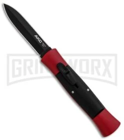 AKC 007 Concord Red/Black OTF Automatic Knife - Dagger Black