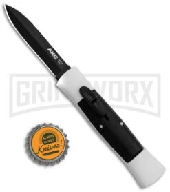 AKC 007 Concord White/Black OTF Automatic Knife - Dagger Black 9 AKC 007 Concord White/Black OTF Automatic Knife - Dagger Black -Grindworx AKC 007 Concord OTF White Black Dagger GX 30494 jr bottlecap large