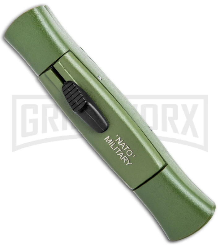 AKC 077 Concord NATO Military Green OTF Automatic Knife - Satin Plain 4 AKC 077 Concord NATO Military Green OTF Automatic Knife - Satin Plain - Image 2