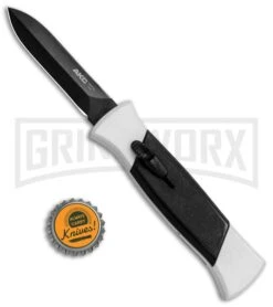 AKC 777 Blackfinger Tactical White/Blk OTF Automatic Knife - Dagger Black Plain 9 AKC 777 Blackfinger Tactical White/Blk OTF Automatic Knife - Dagger Black Plain -Grindworx AKC 777 Blackfinger Dagger OTF White Black BHQ 82047 jr bottlecap large