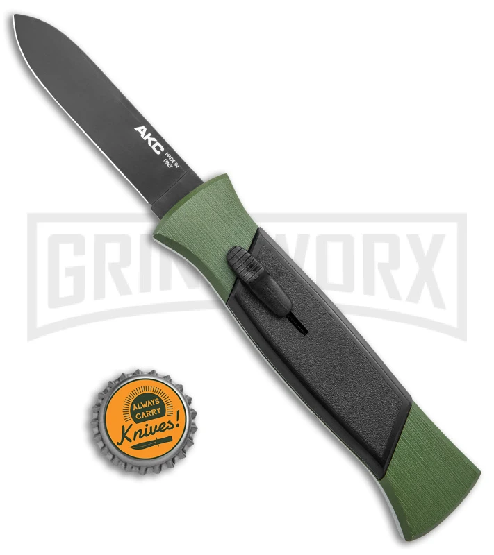 AKC 777 Blackfinger Green/Black OTF Automatic Knife - Black Plain 6 AKC 777 Blackfinger Green/Black OTF Automatic Knife - Black Plain - Image 4