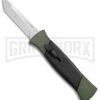 AKC 777 Blackfinger Green/Black OTF Automatic Knife - Satin Tanto 1 AKC 777 Blackfinger Green/Black OTF Automatic Knife - Satin Tanto -Grindworx AKC 777 Blackfinger OTF Auto Green Black SW Tanto BHQ 152941 jr large