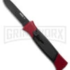 AKC 777 Blackfinger Red/Black OTF Automatic Knife - Black Plain -Grindworx AKC 777 Blackfinger OTF Automatic Knife Red Black 3.375in Black Flat BHQ 184000 hd large