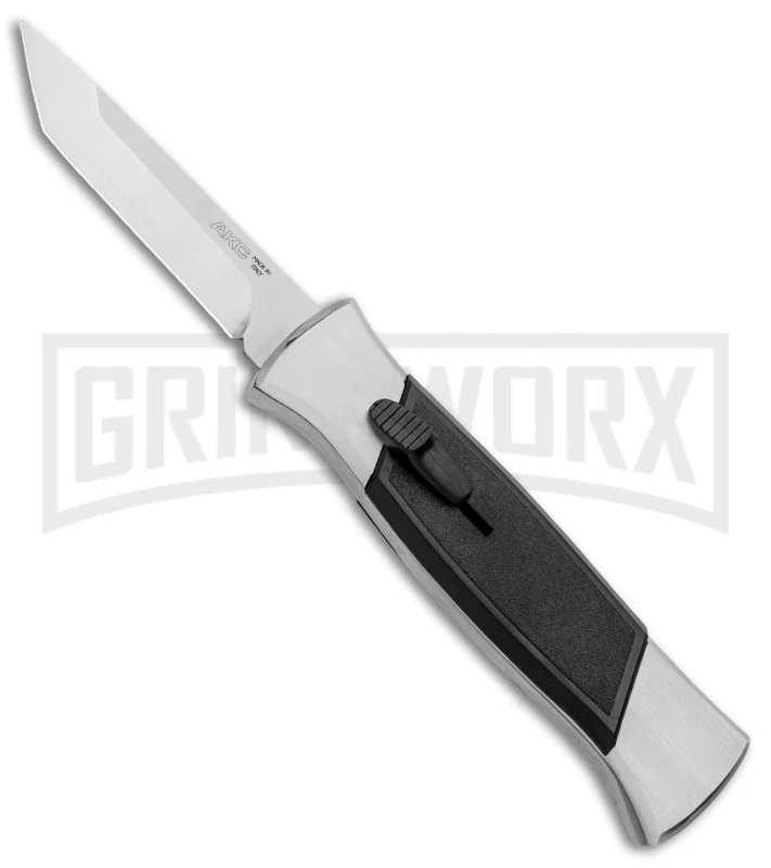 AKC 777 Blackfinger Brushed Aluminum OTF Automatic Knife - SW Tanto 3 AKC 777 Blackfinger Brushed Aluminum OTF Automatic Knife - SW Tanto