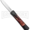 AKC Concord Briar Wood OTF Automatic Knife - Plain Satin Flat 2 AKC Concord Briar Wood OTF Automatic Knife - Plain Satin Flat -Grindworx AKC Concord OTF Auto Briar Wood Satin GX 37553 jr large