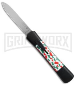 AKC Concord Italy Flag OTF Automatic Knife - Flat Satin Plain