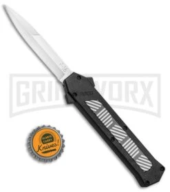 AKC F-16 Black/Stripe Inlay D/A OTF Automatic Knife - Bayo Satin Plain 9 AKC F-16 Black/Stripe Inlay D/A OTF Automatic Knife - Bayo Satin Plain -Grindworx AKC F 16 Black Stripe Inlay DA OTF Bayo Satin Plain BP 25394 jr bottlecap large