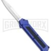 AKC F-16 Blue D/A OTF Automatic Knife - Bayo Satin Plain 2 AKC F-16 Blue D/A OTF Automatic Knife - Bayo Satin Plain -Grindworx AKC F 16 Blue DA OTF Bayo Satin Plain BP 23856 jr large