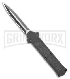 AKC F-16 Black D/A Dagger OTF Automatic Knife - Dagger Two Tone Plain