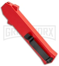 AKC F-16 Red D/A OTF Automatic Knife - Bayo Two Tone Plain 8 AKC F-16 Red D/A OTF Automatic Knife - Bayo Two Tone Plain -Grindworx AKC F 16 DA Bayo OTF Auto Red BHQ 112389 jr side large