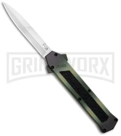 AKC F-16 OD Green Camo D/A OTF Automatic Knife - Bayo Satin Plain