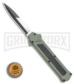 AKC F-16 OD Green D/A OTF Automatic Knife - Bayo Two TonePlain 9 AKC F-16 OD Green D/A OTF Automatic Knife - Bayo Two TonePlain -Grindworx AKC F 16 OD Green D A OTF Automatic Knife Bayo Two TonePlain GX 35588 LS Bottlecap large