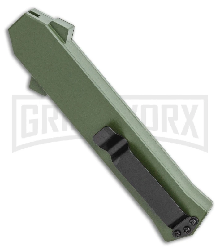 AKC F-16 OD Green D/A OTF Automatic Knife - Bayo Two TonePlain 5 AKC F-16 OD Green D/A OTF Automatic Knife - Bayo Two TonePlain - Image 3
