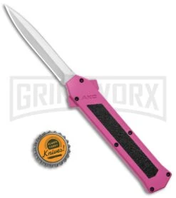 AKC F-16 Pink D/A OTF Automatic Knife - Dagger Satin Plain 9 AKC F-16 Pink D/A OTF Automatic Knife - Dagger Satin Plain -Grindworx AKC F 16 Pink DA OTF Auto Dagger Satin GX 37627 jr bottlecap large