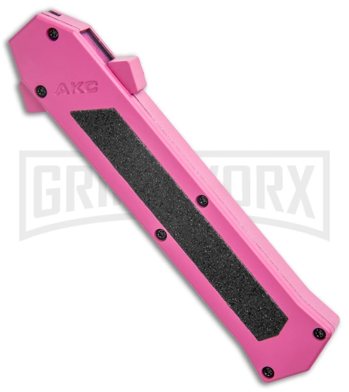 AKC F-16 Pink D/A OTF Automatic Knife - Dagger Satin Plain 4 AKC F-16 Pink D/A OTF Automatic Knife - Dagger Satin Plain - Image 2