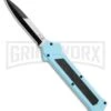 AKC F-16 Teal D/A OTF Automatic Knife - Bayonet Two Tone Plain 1 AKC F-16 Teal D/A OTF Automatic Knife - Bayonet Two Tone Plain -Grindworx AKC F 16 Teal DA OTF Auto Bayo TT Plain GX 35011 jr large