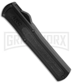 AKC F-20 Black D/A OTF Automatic Knife - Spear Point Black Plain 7 AKC F-20 Black D/A OTF Automatic Knife - Spear Point Black Plain -Grindworx AKC F 20 DA Dagger OTF Auto Black Black BHQ 140839 jr spine large