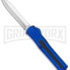 AKC F-20 Blue D/A OTF Automatic Dagger Knife - Satin Plain 1 AKC F-20 Blue D/A OTF Automatic Dagger Knife - Satin Plain -Grindworx AKC F 20 DA Dagger OTF Auto Blue Satin BHQ 141098 jr 2 large