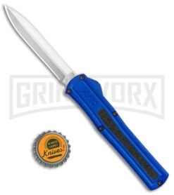 AKC F-20 Blue D/A OTF Automatic Dagger Knife - Satin Plain 9 AKC F-20 Blue D/A OTF Automatic Dagger Knife - Satin Plain -Grindworx AKC F 20 DA Dagger OTF Auto Blue Satin BHQ 141098 jr bottlecap 2 large