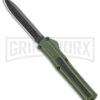 AKC F-20 Green D/A OTF Automatic Knife - Black Plain 1 AKC F-20 Green D/A OTF Automatic Knife - Black Plain -Grindworx AKC F 20 DA Dagger OTF Auto OD Green Black BHQ 140846 jr large