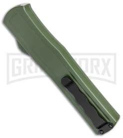 AKC F-20 OD Green Aluminum D/A OTF Automatic Knife - Dagger Black Plain 8 AKC F-20 OD Green Aluminum D/A OTF Automatic Knife - Dagger Black Plain -Grindworx AKC F 20 DA Dagger OTF Auto OD Green Black BHQ 146285 jr side large 1