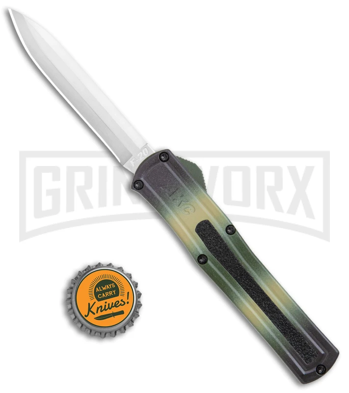 AKC F-20 Camo D/A OTF Automatic Knife - Spear Point Satin Plain 6 AKC F-20 Camo D/A OTF Automatic Knife - Spear Point Satin Plain - Image 4