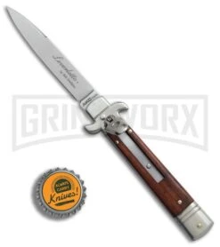 AKC 7.75" Bill DeShivs Leverletto Cocobolo Automatic Knife - Flat Grind 9 AKC 7.75" Bill DeShivs Leverletto Cocobolo Automatic Knife - Flat Grind -Grindworx AKC Leverletto 7 75in cocobolo satin flat BHQ 75617 er bottlecap large