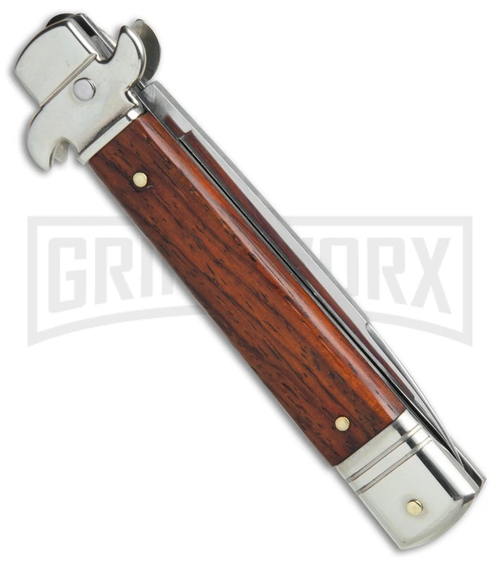 AKC 7.75" Bill DeShivs Leverletto Cocobolo Automatic Knife - Flat Grind 4 AKC 7.75" Bill DeShivs Leverletto Cocobolo Automatic Knife - Flat Grind - Image 2
