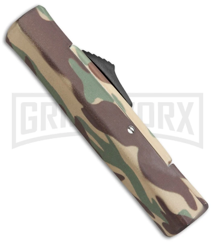 AKC Minion Concord Green Camo OTF Automatic Knife - Flat Gold Plain 5 AKC Minion Concord Green Camo OTF Automatic Knife - Flat Gold Plain - Image 3