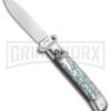AKC 8" Shot Shell Puller Lever Lock Abalone Automatic Knife - Flat Plain 2 AKC 8" Shot Shell Puller Lever Lock Abalone Automatic Knife - Flat Plain -Grindworx AKC Shot Puller 8in LL Italian Abalone BHQ 68879 jr large