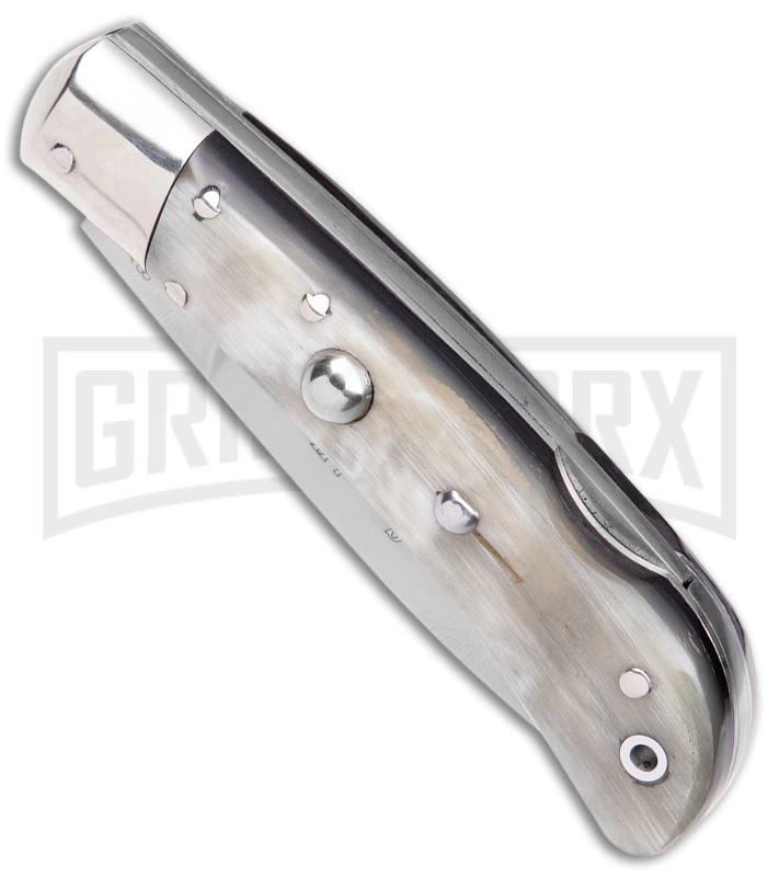 AKC Speed Hunter Dark/Light Horn Automatic Knife - Polish Plain 4 AKC Speed Hunter Dark/Light Horn Automatic Knife - Polish Plain - Image 2