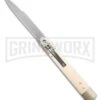 AKC World 9" Leverlock Automatic Knife Simulated Ivory - Satin Plain 1 AKC World 9" Leverlock Automatic Knife Simulated Ivory - Satin Plain -Grindworx AKC World 9in Leverlock Automatic Knife Sim Ivory Flat Satin GX 46652 td large