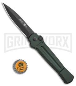 AKC X-treme Ace Dark Green Automatic Knife - Black Plain 9 AKC X-treme Ace Dark Green Automatic Knife - Black Plain -Grindworx AKC X TREME ACE Side Opening Automatic Knife Green Black BHQ 100385 kp bottle cap large