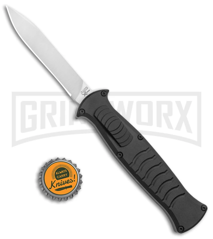 AKC X-treme EVO Black OTF Automatic Knife W/ Pocket Clip - Satin Plain 6 AKC X-treme EVO Black OTF Automatic Knife W/ Pocket Clip - Satin Plain - Image 4