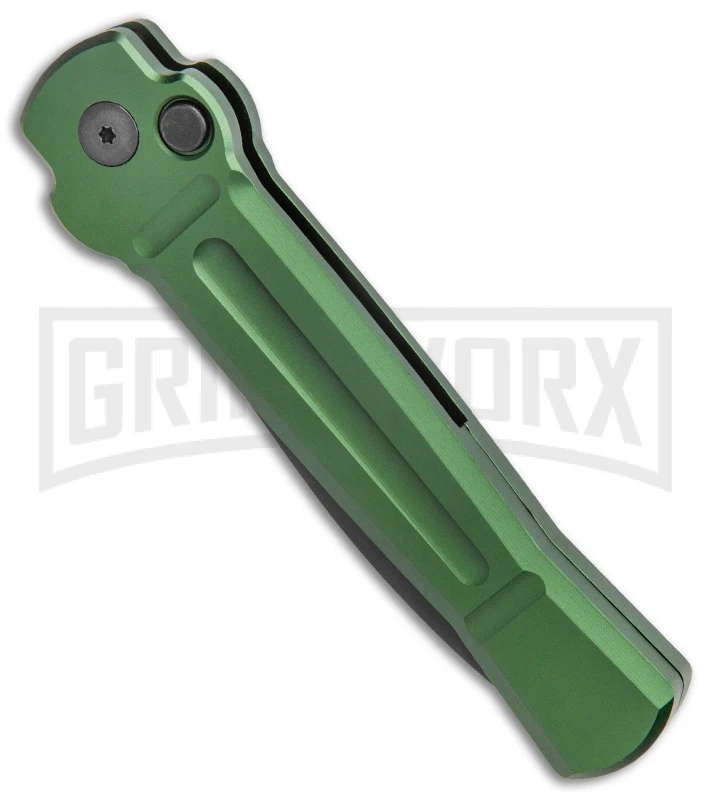 AKC X-treme Ace Green Automatic Knife - Black Two Tone Plain 4 AKC X-treme Ace Green Automatic Knife - Black Two Tone Plain - Image 2