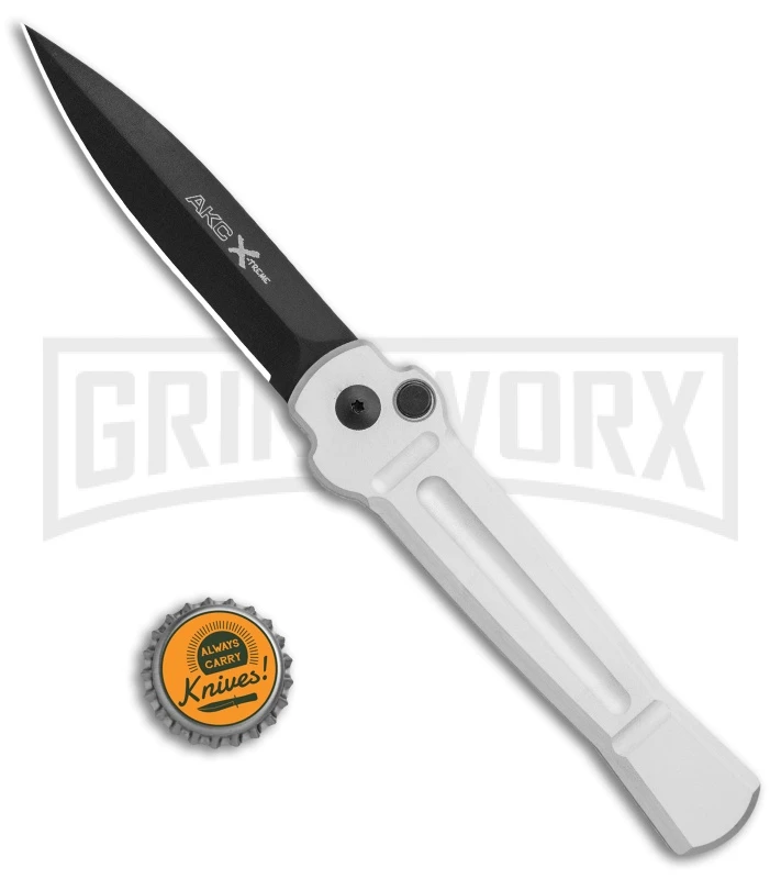 AKC X-treme Ace Silver Black Automatic Knife 6 AKC X-treme Ace Silver Black Automatic Knife - Image 4