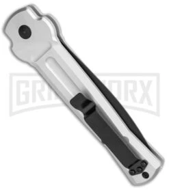 AKC X-treme Ace Silver Black Automatic Knife 8 AKC X-treme Ace Silver Black Automatic Knife -Grindworx AKC X treme Ace Auto Silver Black BHQ 113942 jr side large