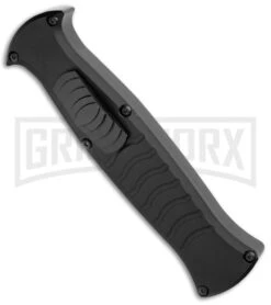 AKC X-treme EVO Black OTF Automatic Knife W/ Pocket Clip - Black Plain -Grindworx AKC X treme EVO OTF Auto Black Black BHQ 105415 jr spine large